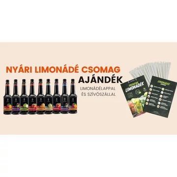 Nyári limonádé csomag ajándék limonádélappal és szívószállal - görögdinnyés designnal