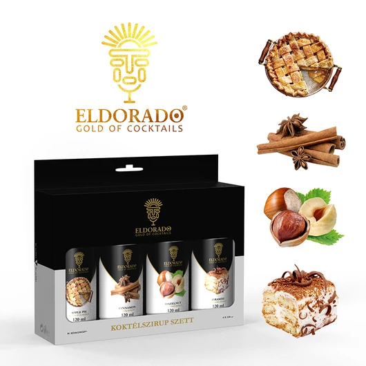 Eldorado Kávé szett II.  4x120 ml (Almás Pite, Mogyoró, Fahéj, Tiramisu)